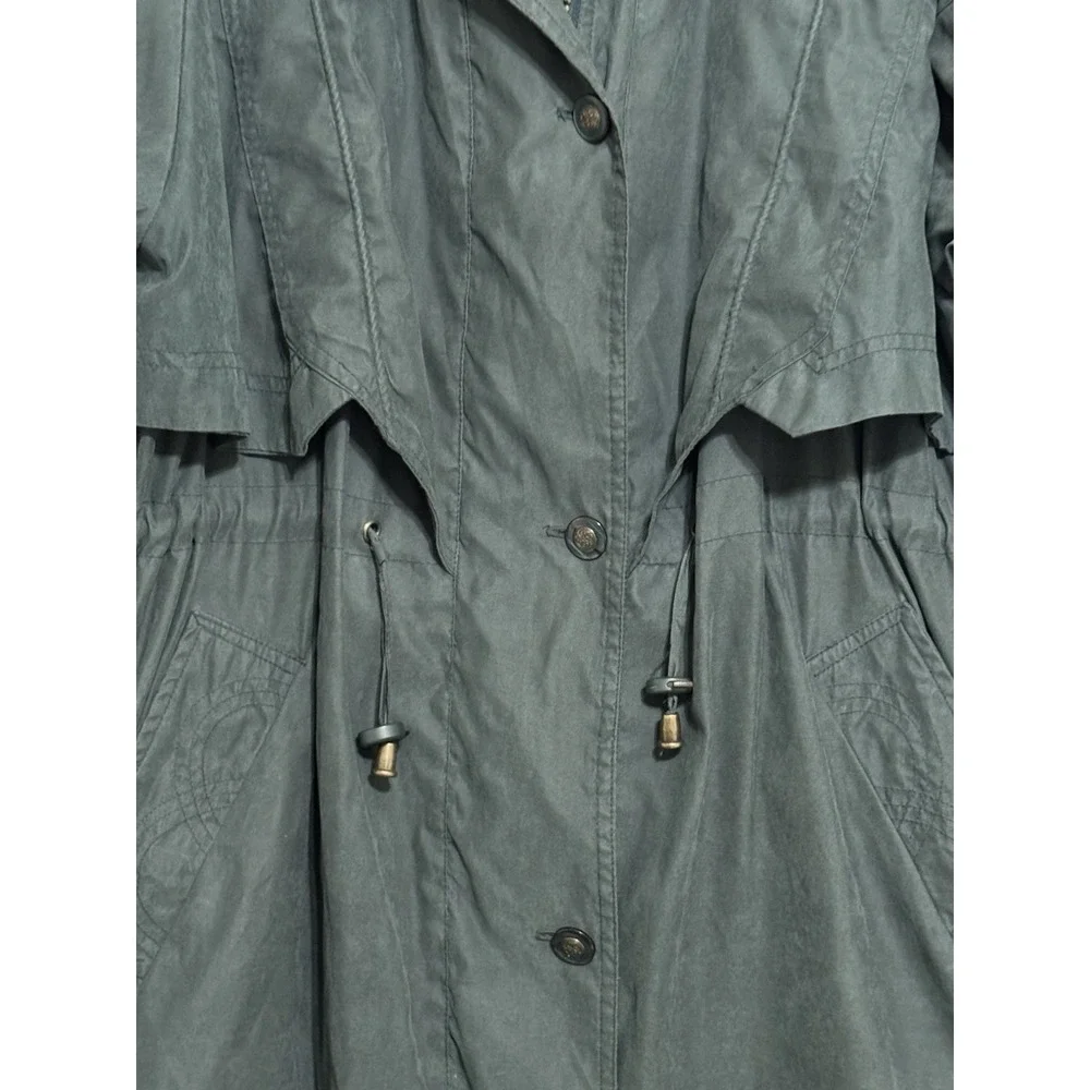 Y2K‎ Vintage Outbrook Womens Green Chore Coat L Full Zip & Button Vented